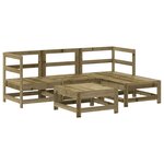 vidaXL Salon de jardin 5 Pièces bois de pin imprégné