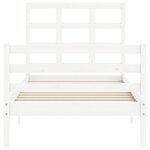 vidaXL Cadre de lit sans matelas blanc bois massif