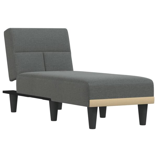 vidaXL Chaise longue gris foncé tissu
