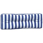 vidaXL Coussins de palette lot de 5 rayures bleues et blanches tissu