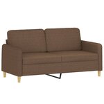 vidaXL Canapé 2 places avec oreillers décoratifs marron 140 cm tissu