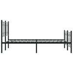 vidaXL Cadre de lit métal sans matelas avec pied de lit noir 140x200cm