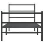 vidaXL Cadre de lit métal avec tête de lit/pied de lit noir 90x190 cm