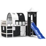 vidaXL Lit mezzanine enfants avec tour blanc/noir 80x200cm pin massif