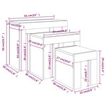 vidaXL Tables basses gigognes 3 Pièces sonoma gris bois d'ingénierie