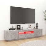 vidaXL Meuble TV avec lumières LED Gris béton 180x35x40 cm