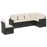 vidaXL Salon de jardin 6 Pièces avec coussins noir résine tressée