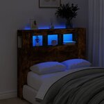 vidaXL Tête de lit à LED chêne fumé 120x18 5x103 5cm bois d'ingénierie
