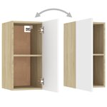 vidaXL Meubles TV 2 Pièces Blanc et chêne sonoma Bois d’ingénierie
