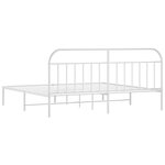 vidaXL Cadre de lit métal sans matelas et tête de lit blanc 193x203 cm