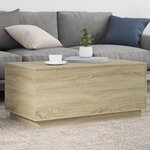 vidaXL Table basse avec lumières LED chêne sonoma 90x50x40 cm