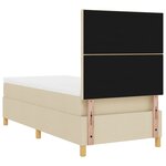 vidaXL Lit à ressort avec matelas crème 90x200 cm tissu