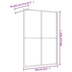 vidaXL Paroi de douche avec verre ESG transparent rouge 140x195 cm