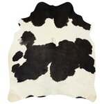 vidaXL Tapis en peau de vache véritable Noir et blanc 150 x 170 cm
