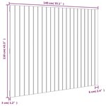 vidaXL Tête de lit murale Noir 140x3x110 cm Bois massif de pin