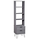 vidaXL Bibliothèque New York Gris Bois de pin massif
