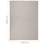 vidaXL Tapis à tissage plat d'extérieur 200x280 cm Taupe