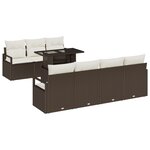 Set de Canapés de Jardin vidaXL 8 pièces avec Coussins Marron Poly Rattan