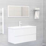vidaXL Armoire d'évier avec lavabo intégré Blanc brillant