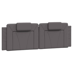 vidaXL Coussin de tête de lit gris 160 cm similicuir