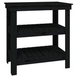 vidaXL Banc de travail Noir 78 5x50x80 cm Bois de pin massif