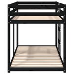 vidaXL Lit superposé Noir 90x190 cm Bois de pin massif