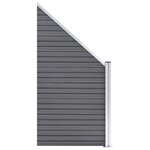 vidaXL Ensemble de clôture WPC 5 Carré + 1 Incliné 965 x 186 cm Gris