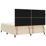 vidaXL Lit à Ressorts avec Matelas & Banc Crème 180x200 cm Tissu