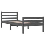 vidaXL Cadre de lit Gris Bois massif 100x200 cm
