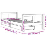 vidaXL Cadre de lit enfant tiroirs blanc 80x200 cm bois de pin massif