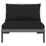 Salon de jardin meuble d'extérieur ensemble de mobilier 4 pièces avec coussins résine tressée gris foncé 02_0016186