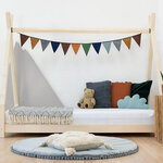 Lit Tipi enfant bois massif naturel vernis 140 x 200 cm