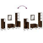 vidaXL Ensemble d'armoires de salle de bain 4 Pièces chêne fumé
