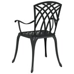 Chaises de jardin vidaXL 2 Pièces Aluminium coulé Noir
