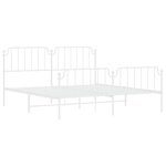vidaXL Cadre de lit métal avec tête de lit/pied de lit blanc 180x200cm