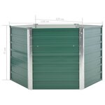 vidaXL Lit surélevé de jardin Acier galvanisé 129x129x77 cm Vert