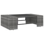 Salon de jardin meuble d'extérieur ensemble de mobilier 5 pièces avec coussins gris résine tressée 02_0016406