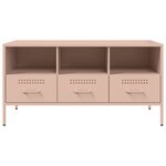 vidaXL Meuble TV rose 100 5x39x50 5 cm acier laminé à froid
