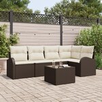 vidaXL Ensemble de Canapé de Jardin de 5 Pièces avec Coussins Gris Rotin Poly
