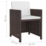 vidaXL Ensemble à manger d'extérieur et coussins 11 Pièces résine tressée