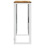 vidaXL Table console argenté acier inoxydable et bois massif d'acacia