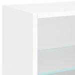vidaXL Unités murales TV avec LED 8 Pièces blanc bois d'ingénierie