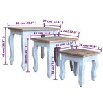 vidaXL Ensemble de tables gigognes 3 Pièces Bois de récupération massif