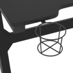 vidaXL Bureau de jeu à LED avec pieds en forme de Z Noir 90x60x75 cm
