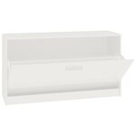 vidaXL Banc à chaussures Blanc brillant 80x24x45 cm Bois d'ingénierie
