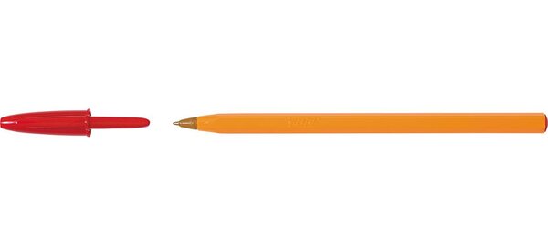 Stylo bille ORANGE Pte Fine 0,7mm Encre Rouge BIC
