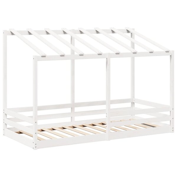 vidaXL Lit pour enfants avec toit blanc 100x200 cm bois de pin massif