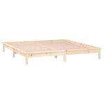 vidaXL Cadre de lit à LED sans matelas 140x190 cm bois massif