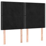 vidaXL Têtes de lit 4 Pièces Noir 72x5x78/88 cm Velours