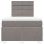 vidaXL Sommier à lattes de lit avec matelas Taupe 120x200 cm Tissu